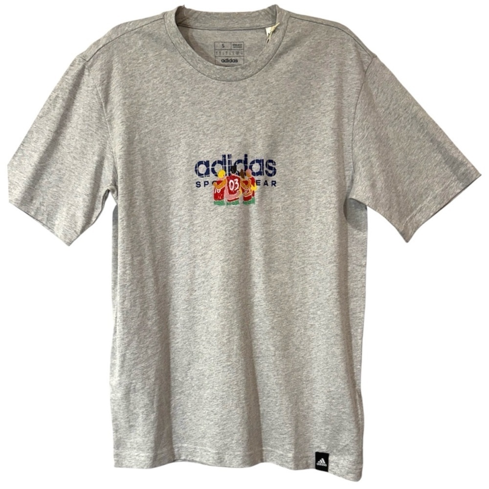 Adidas Logo Graphic T Shirt Mens Small Gray Sportwear Tee NWT - Picture 2 of 8